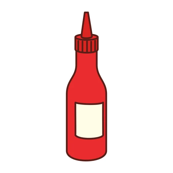 Flasche Tomatensauce, auf weißem Hintergrund — Stockvektor