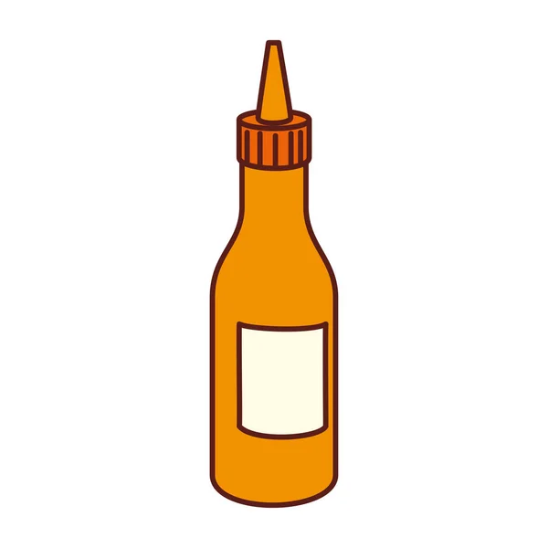 Bottle of mustard sauce, on white background — Stock Vector