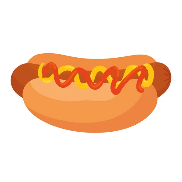 Fast food finom hot dog fehér háttér — Stock Vector