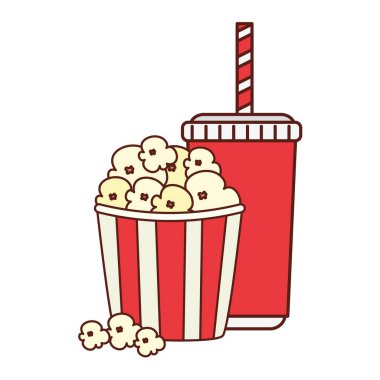 Beyaz arka planda patlamış mısır