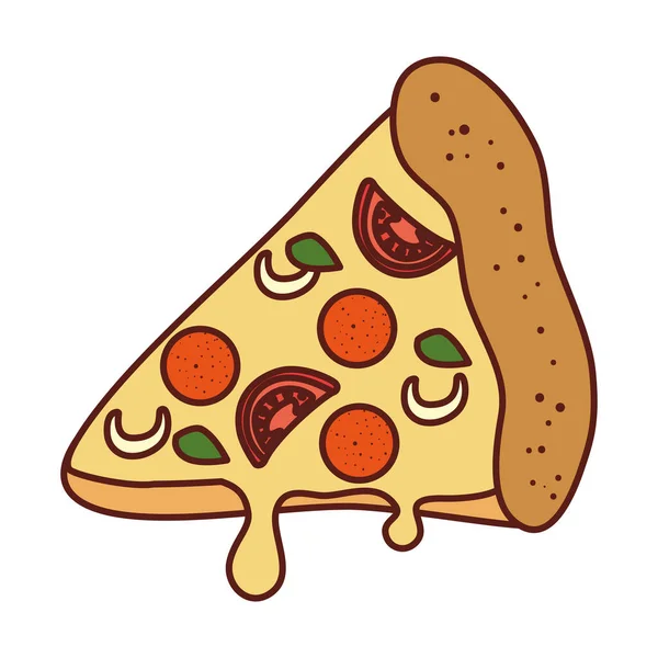 Scheibe Pizza, auf weißem Hintergrund — Stockvektor
