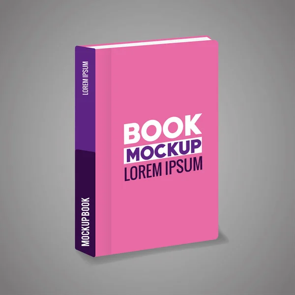 Identidad corporativa marca maqueta, maqueta con libro de cubierta de color rosa — Vector de stock