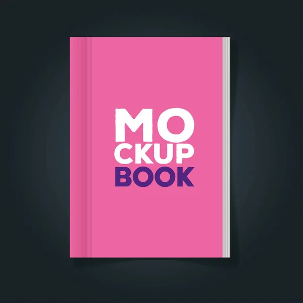 Identidade corporativa marca mockup, mockup com livro de cor rosa tampa — Vetor de Stock