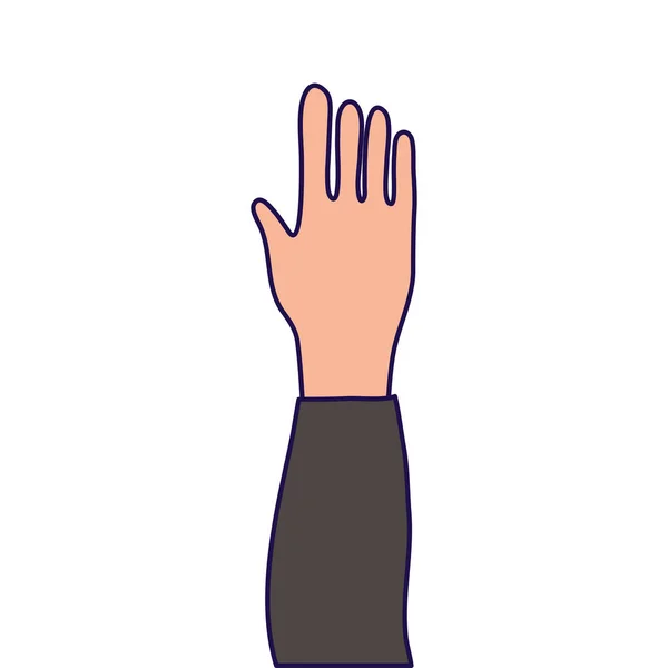 Hand mens omhoog geïsoleerd pictogram — Stockvector
