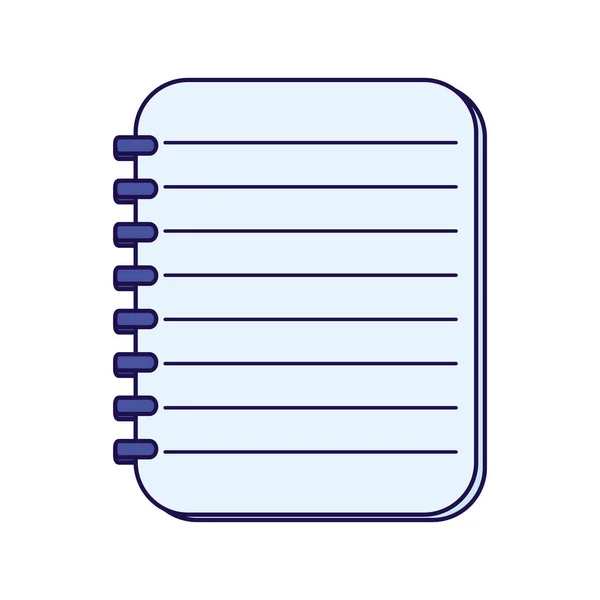 Notebook scuola fornitura isolato icona — Vettoriale Stock