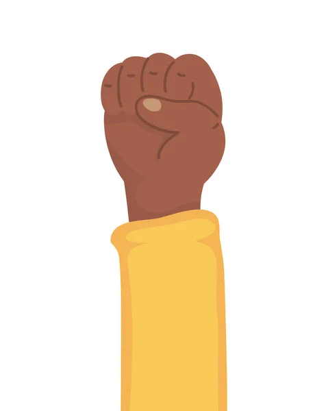 Afro hand human fist protest icon — Stock Vector