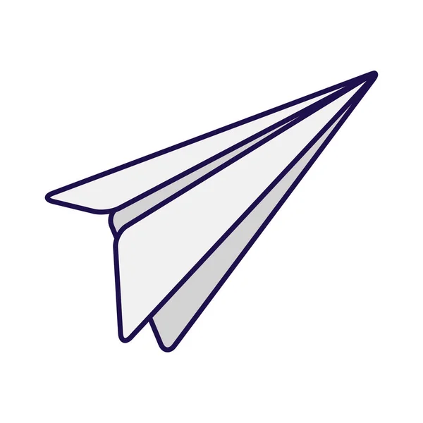 Papier avion volant icône isolée — Image vectorielle