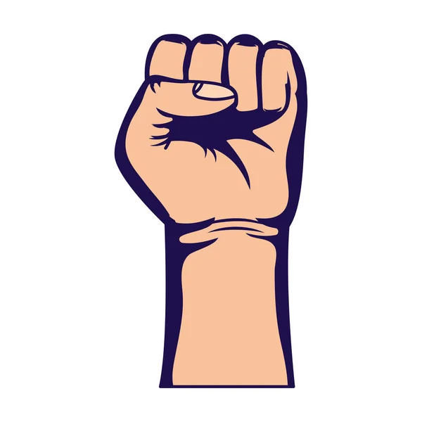 Hand human fist protest icon — Stock Vector