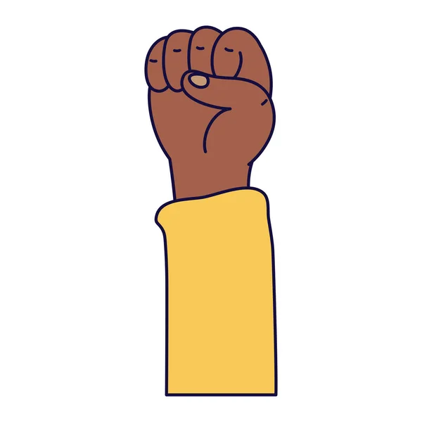 Afro hand human fist protest icon — Stock Vector