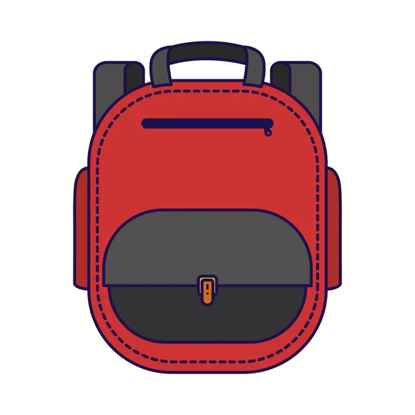 Schooltas apparatuur geïsoleerd pictogram — Stockvector