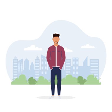 Genç adam gündelik avatar karakteri
