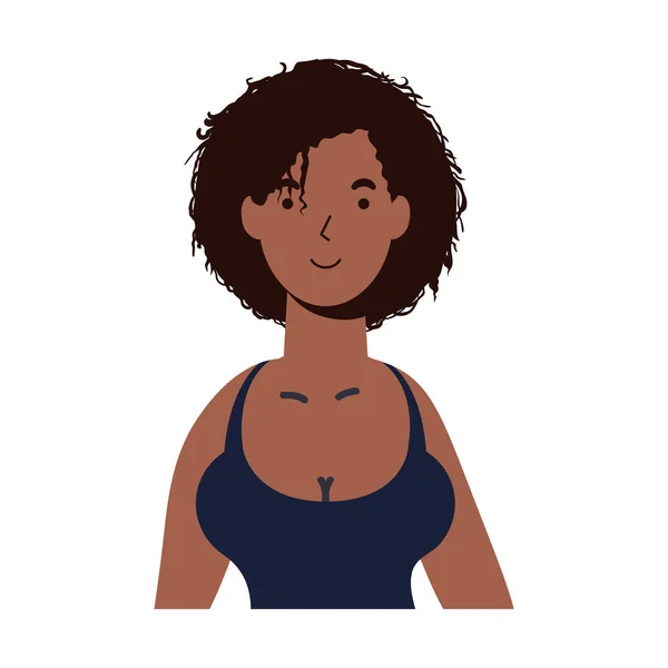 Afro joven mujer avatar carácter — Archivo Imágenes Vectoriales