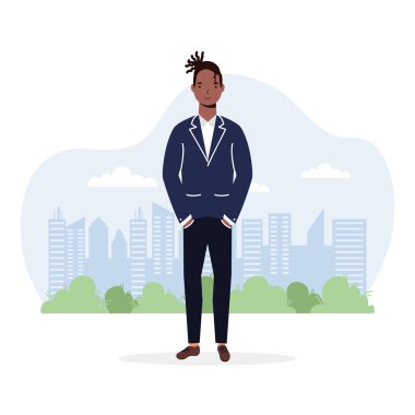 afro genç adam avatar karakteri