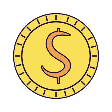 Bozuk para dolar izole edilmiş simgesi