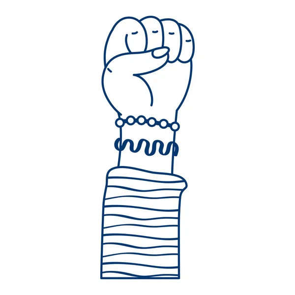 Mano humano puño icono de protesta — Vector de stock