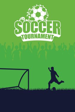 Futbolcu tekme penaltılı futbol amblemi posteri