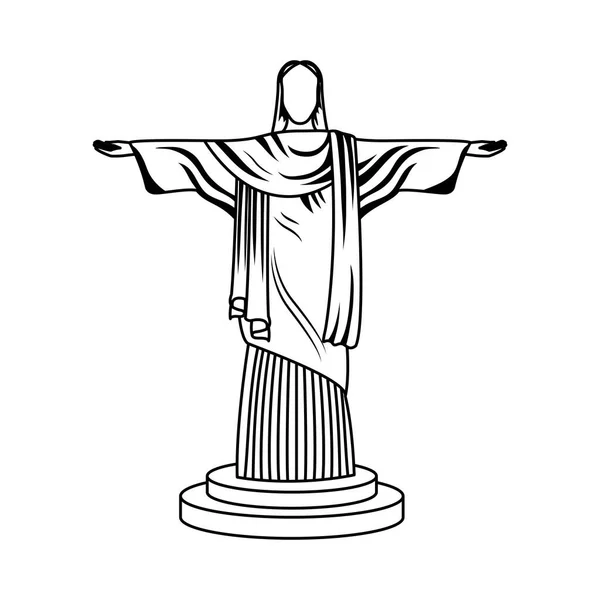 Corcovade christ monument brazilian landmark — Stock Vector