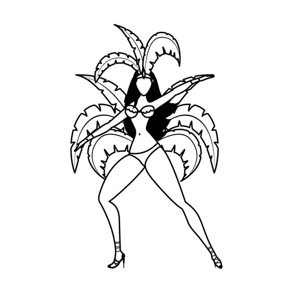 Garota Brazilian χορεύτρια χαρακτήρα εικονίδιο — Διανυσματικό Αρχείο