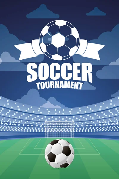 Voetbal sport ballon voetbal pictogram — Stockvector