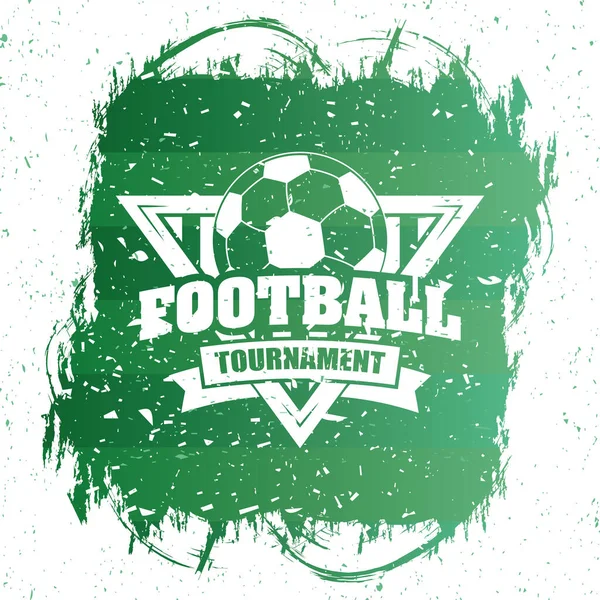 Futbol sporu yeşil posteri ve balon amblemi — Stok Vektör