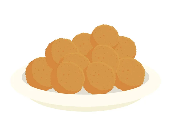 Nuggets de pollo empanados, sobre fondo blanco — Vector de stock