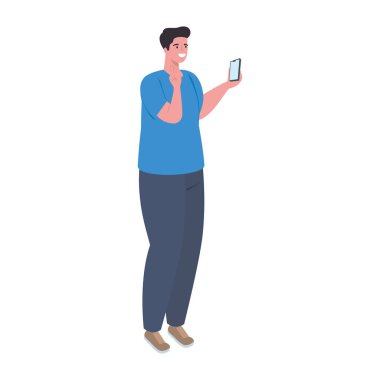 Adam akıllı telefon, sosyal medya ve iletişim teknolojisi kavramını kullanarak ayakta duruyor