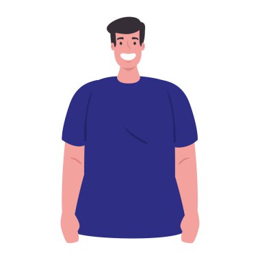 Beyaz arka plandaki genç adam.