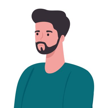 Beyaz arka plandaki genç adam.