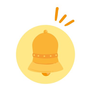 Beyaz arkaplanda yeni bildirim için zil