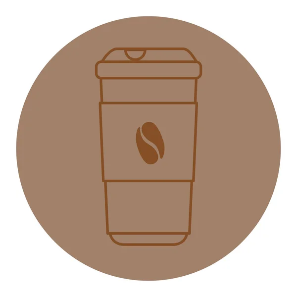 Disposable coffee cup, line style icon — Stock Vector