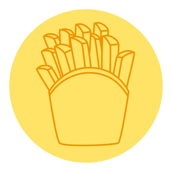 Patate patatine fritte, icona in stile linea — Vettoriale Stock