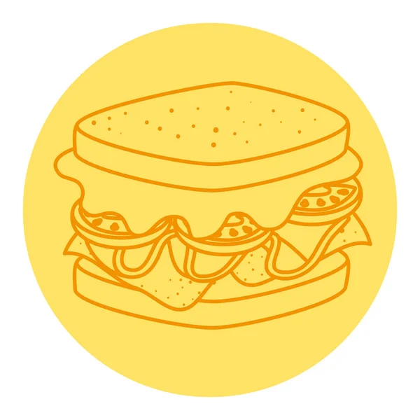 Delicioso sándwich, icono de estilo de línea — Archivo Imágenes Vectoriales