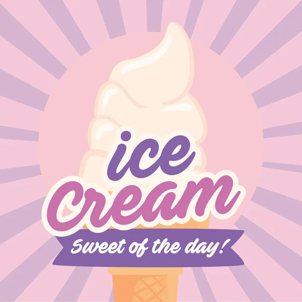 Cartel de delicioso helado — Vector de stock