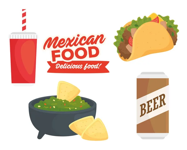 Cartaz de deliciosa comida mexicana — Vetor de Stock