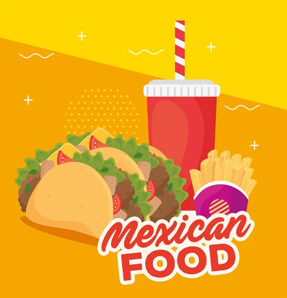 Poster of delicious mexican food — Stock Vector