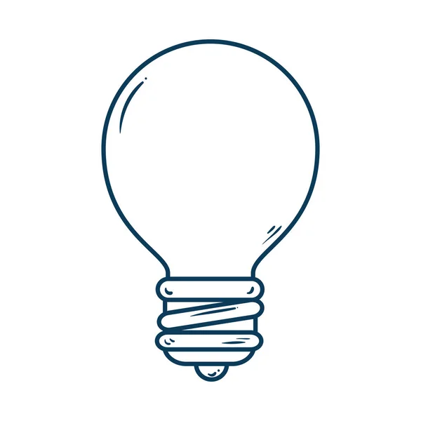 Bombilla, símbolo de energía e idea, icono de estilo de línea — Vector de stock