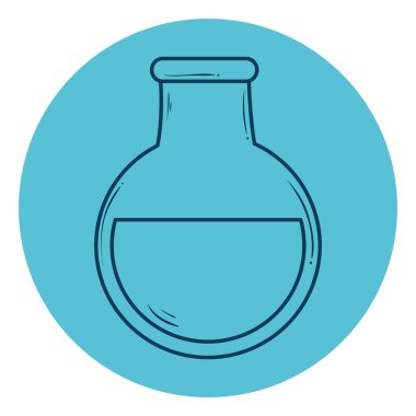 Tüp test simgesi, daire çerçevesinde satır biçimi