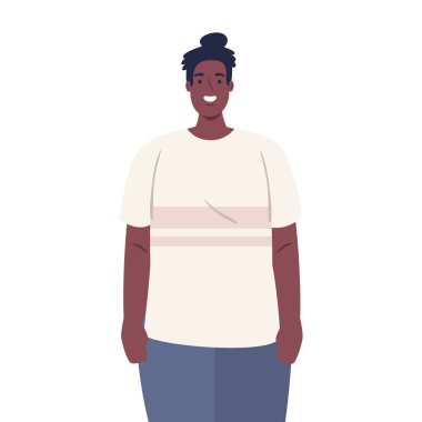 Beyaz arka planda Afrikalı genç bir adam.