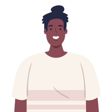 Beyaz arka planda Afrikalı genç bir adam hayal et.