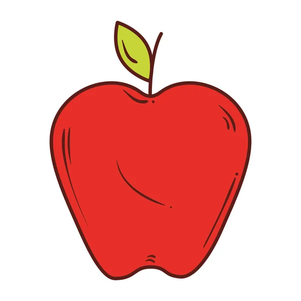 Яблуко червоний фрукт на білому фоні — стоковий вектор