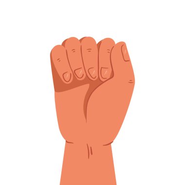 Beyaz arka planda insan yumruğu