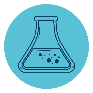 Tüp test simgesi, daire çerçevesinde satır biçimi