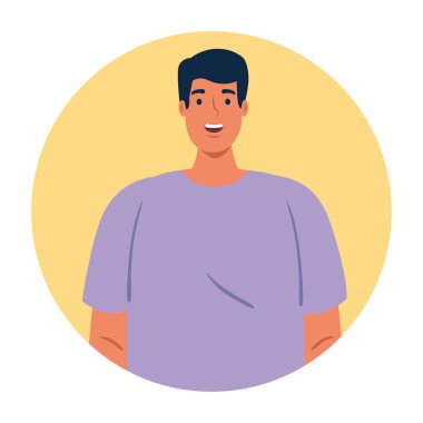 Genç adam yuvarlak çerçeveli, beyaz arka planda yakışıklı.