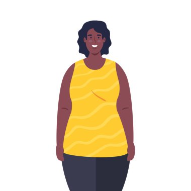 Beyaz arka planda Afrikalı kadın karakteri