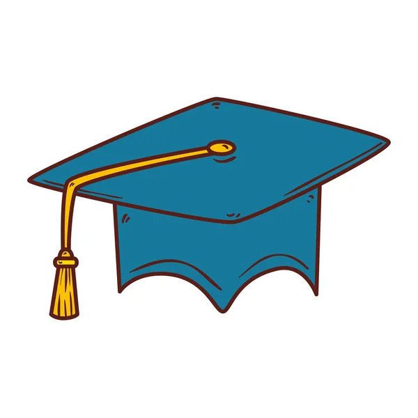 Sombrero icono de graduación, sobre fondo blanco — Vector de stock