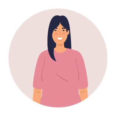 Yuvarlak çerçeveli Asyalı genç kadın.