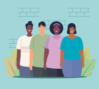 çok ırklı insanlar bir arada, kültürel ve çeşitlilik kavramı