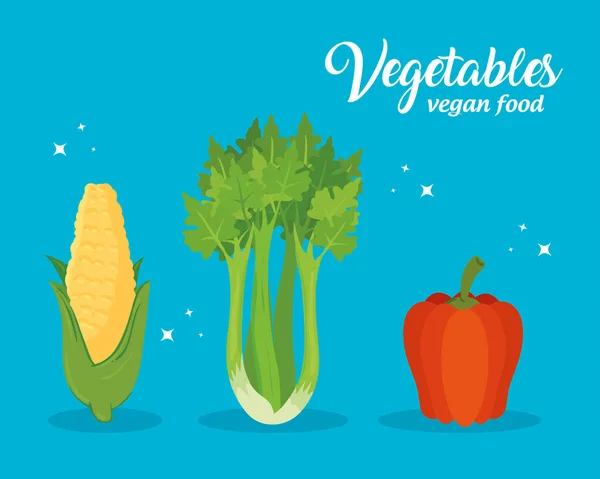 Banner zeleniny, koncept zdravého jídla — Stockový vektor