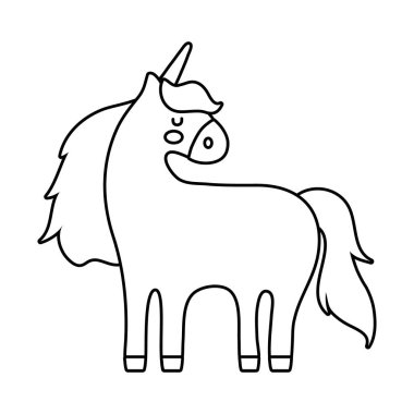 şirin tek boynuzlu at sihirli karakter çizgisi simgesi