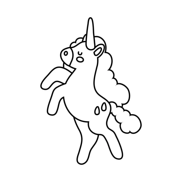 Ikon gaya karakter unicorn magis lucu - Stok Vektor